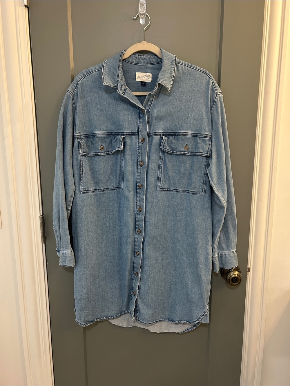 Universal Thread Light Blue Denim Shirt Dress Size Medium